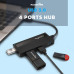 Хаб USB 3.0 TYPE-C Rocketek Rthc4p з підтримкою дод. живлення