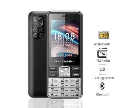 Телефон на 4 sim карты S-mobile S5630 Pro Black