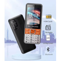 Кнопочный телефон на 4 сим карты S-mobile S5630 Pro 4 sim Black+Orange