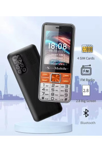 Кнопочный телефон на 4 сим карты S-mobile S5630 Pro 4 sim Black+Orange