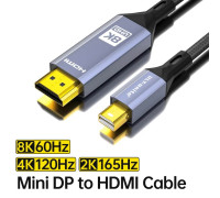Кабель Mini Displayport-HDMI 2.1 8k 60hz 4k 120hz 2k 165hz 1080P 240hz для Thunderbolt 2 MacBook (2475/2476)