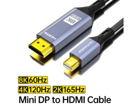 Кабель Mini Displayport-HDMI 2.1 8k 60hz 4k 120hz 2k 165hz 1080P 240hz для Thunderbolt 2 MacBook (2475/2476)