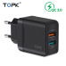 Зарядний пристрій для телефона TOPK B244Q 2U BK 28W QC 3.0