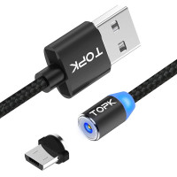 Магнитный кабель Micro USB TOPK R-Line2 Black