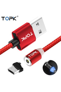 Магнитный кабель TOPK Micro USB R-Line2 Red
