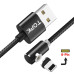 Магнітний кабель Lightning TOPK L-Line 90° Black