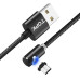 Магнитный кабель Micro USB TOPK L-Line 90° Black 