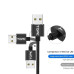 Магнитный кабель Micro USB TOPK L-Line 90° Black 