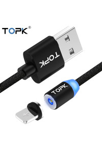 Магнитный кабель TOPK Lightning Apple R-Line1 Black