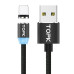 Магнітний кабель TOPK Lightning Apple R-Line1 Black