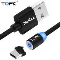 Магнитный кабель TOPK Micro USB R-Line1 Black