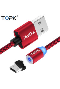 Магнитный кабель TOPK Micro USB R-Line1 Red