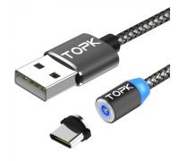 Магнитный кабель USB Type-C TOPK R-Line1 Gray