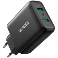Мережевий зарядний пристрій Ugreen Quick Charge 3.0 FCP AFC 36w 2 USB (Ug-10216)