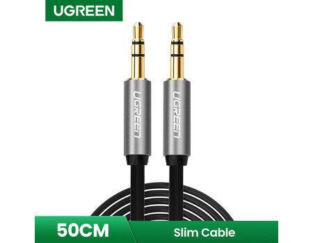 AUX кабель 3.5 мм 3.5 мм 24K Ugreen Black 0.5 м (UG-10723)