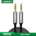 AUX кабель 3.5 мм 3.5 мм 24K Ugreen Black 0.5 м (UG-10723)
