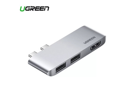 Перехідник для Macbook Ugreen Type-C Хаб 3-в-1 USB 3.1 HDMI 4k 60hz