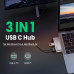 Перехідник для Macbook Ugreen Type-C Хаб 3-в-1 USB 3.1 HDMI 4k 60hz