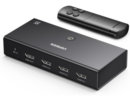 HDMI Перемикач Комутатор Switch 3-в-1 4k 60hz 2k 120hz 1080P 240hz HDR Ugreen для PS Xbox Nintendo