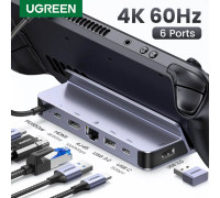 Хаб для Steam Deck Asus ROG Ally MacBook Ugreen 6 в 1 Type-C 4k 60hz (UG-15388)