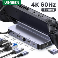 Хаб для Steam Deck Asus ROG Ally MacBook Ugreen 6 в 1 Type-C 4k 60hz (UG-15388)