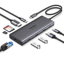 USB Хаб Type-C 9 в 1 USB 3.2 10 Гбіт/с 4K 60Hz HDMI 100W PD Ugreen для MacBook (UG-15532)