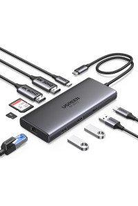 USB хаб для 2 мониторов 10-в-1 2 HDMI 8k 30hz 4k 60hz PD100W Ugreen (UG-15534)
