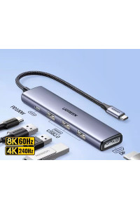 Хаб Type-C Displayport Thunderbolt 4 DP 8k 60hz 4k 240hz 165hz 144hz 5 в 1 Ugreen (UG-15905)