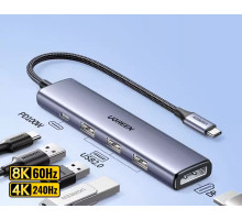 Хаб USB-C Displayport Thunderbolt 4 DP 8k 60hz 4k 240hz 165hz 144hz 5 в 1 Ugreen (UG-15905)