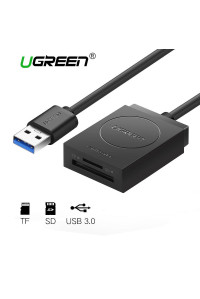 Картридер 2 в 1 SD Micro SD USB 3.0 Ugreen Одновременная работа карт памяти (UG-20250)