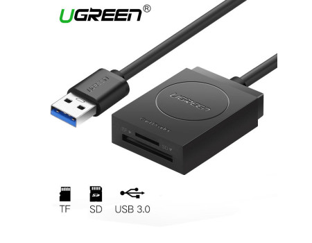 Картридер 2 в 1 SD Micro SD USB 3.0 Ugreen Одновременная работа карт памяти (UG-20250)