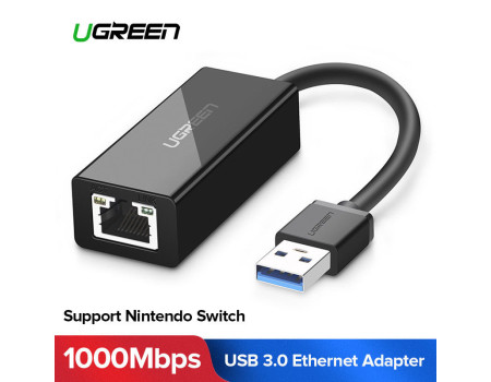 Адаптер USB 3.0 Gigabit Ethernet 100/1000 Мбіт/c LAN RJ45 Ugreen (UG-20256)