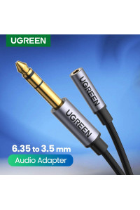 Переходник 3.5 на 6.3 мм UGREEN 1/4" 1/8" TRS Hi-Fi (UG-20498)