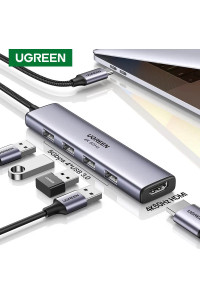 Хаб для MacBook Air Pro M4 5-в-1 Ugreen USB-C 4k 60hz USB 3.0 Thunderbolt 4/5 (UG-20955)
