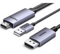Кабель HDMI to DisplayPort 1.2 DP Ugreen 4k 60hz 2k 120hz 1080P 144hz (UG-HD169)