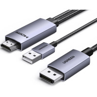 Кабель HDMI to DisplayPort 1.2 DP Ugreen 4k 60hz 2k 120hz 1080P 144hz (UG-HD169)