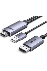 Кабель HDMI to DisplayPort 1.2 DP Ugreen 4k 60hz 2k 120hz 1080P 144hz (UG-HD169)
