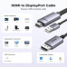 Кабель HDMI DisplayPort 1.2 DP Ugreen 4k 60hz 2k 120hz 1080P 144hz (UG-HD169)
