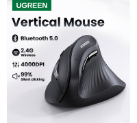 Вертикальна миша UGREEN Bluetooth 5.0+2.4G 1000/1600/2000/4000DPI ергономічна тихий клік
