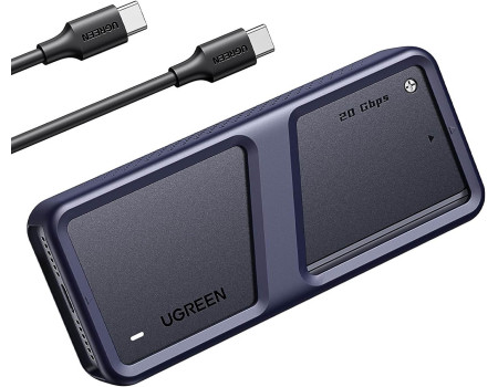 Кейс для SSD M2 NVMe 20 Гбит/с Type-C USB 3.2 Gen2 UGREEN алюминий (UG-25573)