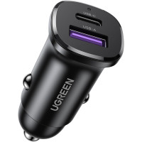 Зарядка в машину від прикурювача UGREEN 30W Type-C PD3.0 QC4.0 для iPhone 16/15 Samsung Galaxy S24 Xiaomi