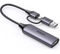 Карта видеозахвата 1080p 60hz USB-A/USB-C HDMI Ugreen 4k 30hz (UG-25854)