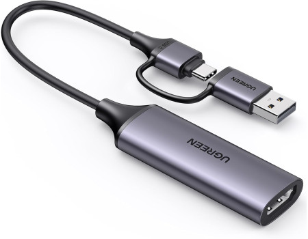 Карта видеозахвата 1080p 60hz USB-A/USB-C HDMI Ugreen 4k 30hz (UG-25854)