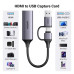 Карта видеозахвата 1080p 60hz USB-A/USB-C HDMI Ugreen 4k 30hz (UG-25854)