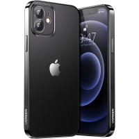 Силиконовый чехол Ugreen противоударный для iPhone 12 (прозрачный+черный)