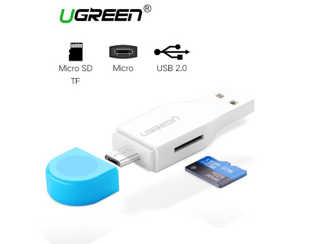 Картридер USB + Micro USB OTG Ugreen Підтримка карток до 128 Гб (UG-30358)