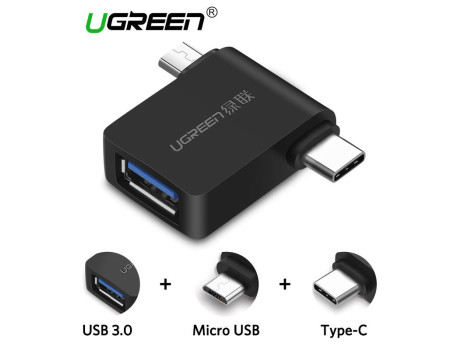 Перехідник OTG USB 3.0 Type-C Micro USB Ugreen (UG-30453)