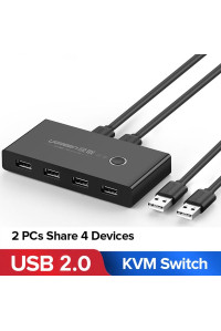 USB хаб свитч коммутатор для 2 компьютеров Ugreen USB 2.0 (UG-30767)