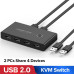 USB хаб свитч комутатор для 2 комп'ютерів Ugreen USB 2.0 (UG-30767)