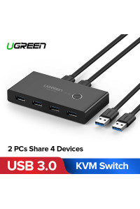 USB хаб свитч коммутатор для 2 компьютеров Ugreen USB 3.0 (UG-30768)